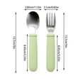 thumbnail image 2 of TFYZYY Children's Safe Fork and Spoon Set, 2 Pcs, Food Grade Silica Gel Grip, Baby Utensils for Self-Feeding Training, Stainless Steel Cutlery for Toddlers, 2 of 5