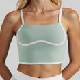 thumbnail image 2 of HNMKIU Women's Workout Tank Tops Square Neck Longline Sports Bra Support Crop Yoga Top Spaghetti Strap Built-In Bras for Women,Sizes M, 2 of 5