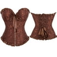 thumbnail image 1 of Aboser Corset pour Femmes Grande Taille Tendance Imprimé Floral Bustier Bustier Costume Renaissance Bretelles Réglables Bodycon Shaperwear, 1 of 8