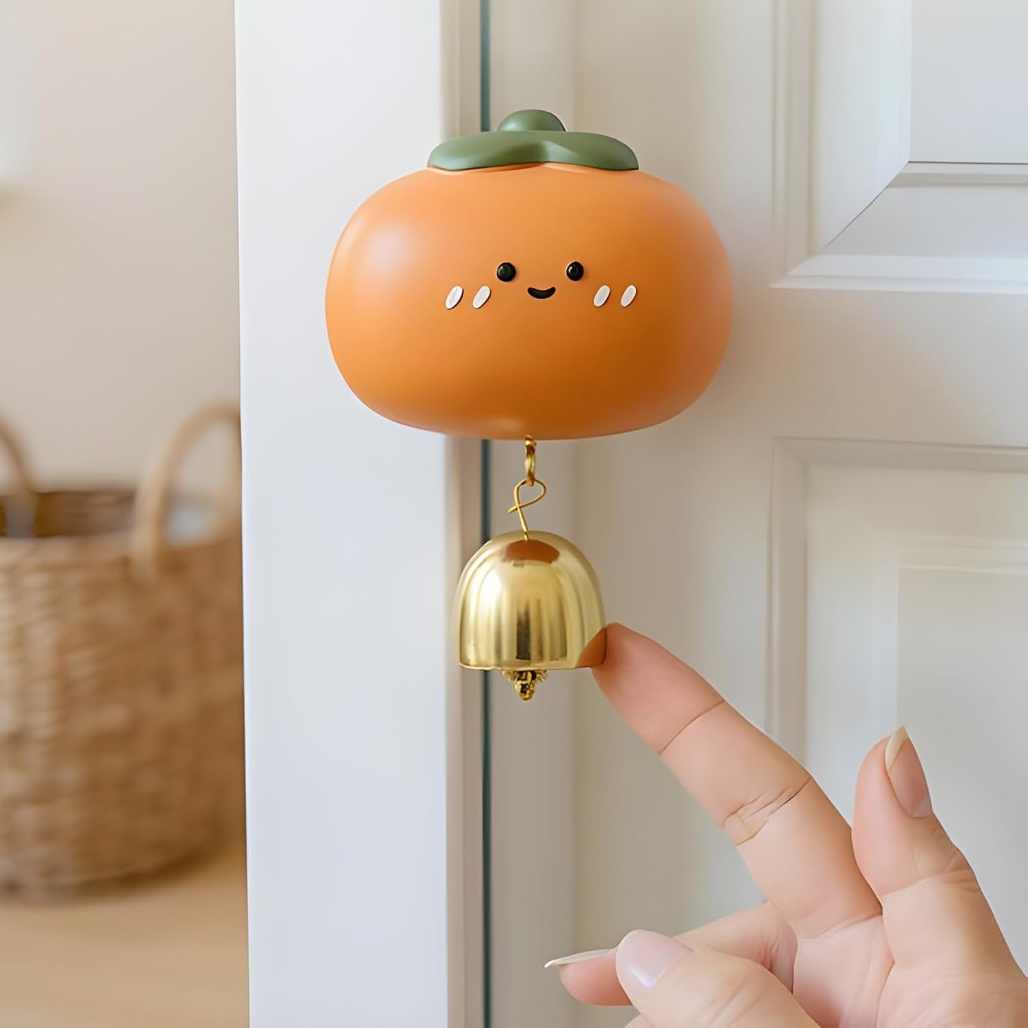 Door Opening Brass & Resin Wind Chime Bell Set, Decorative Hanging Door Bell with Fridge Magnet, for Farmhouse Front Door, Garden Gate & Home Entrance Decor(1Pcs, B)
