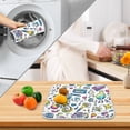 thumbnail image 3 of Yayeee Dish Drying Mat for Kitchen Counter 18" x 24" Microfiber Super Absorbent Coffee Decorative Pad, Blue Doodle Pattern, 3 of 9