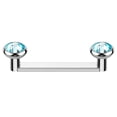 thumbnail image 1 of 16G Titanium Flat Surface Barbell Bezel Crystal Staple Surface Piercing Jewelry Sold Each, 1 of 4