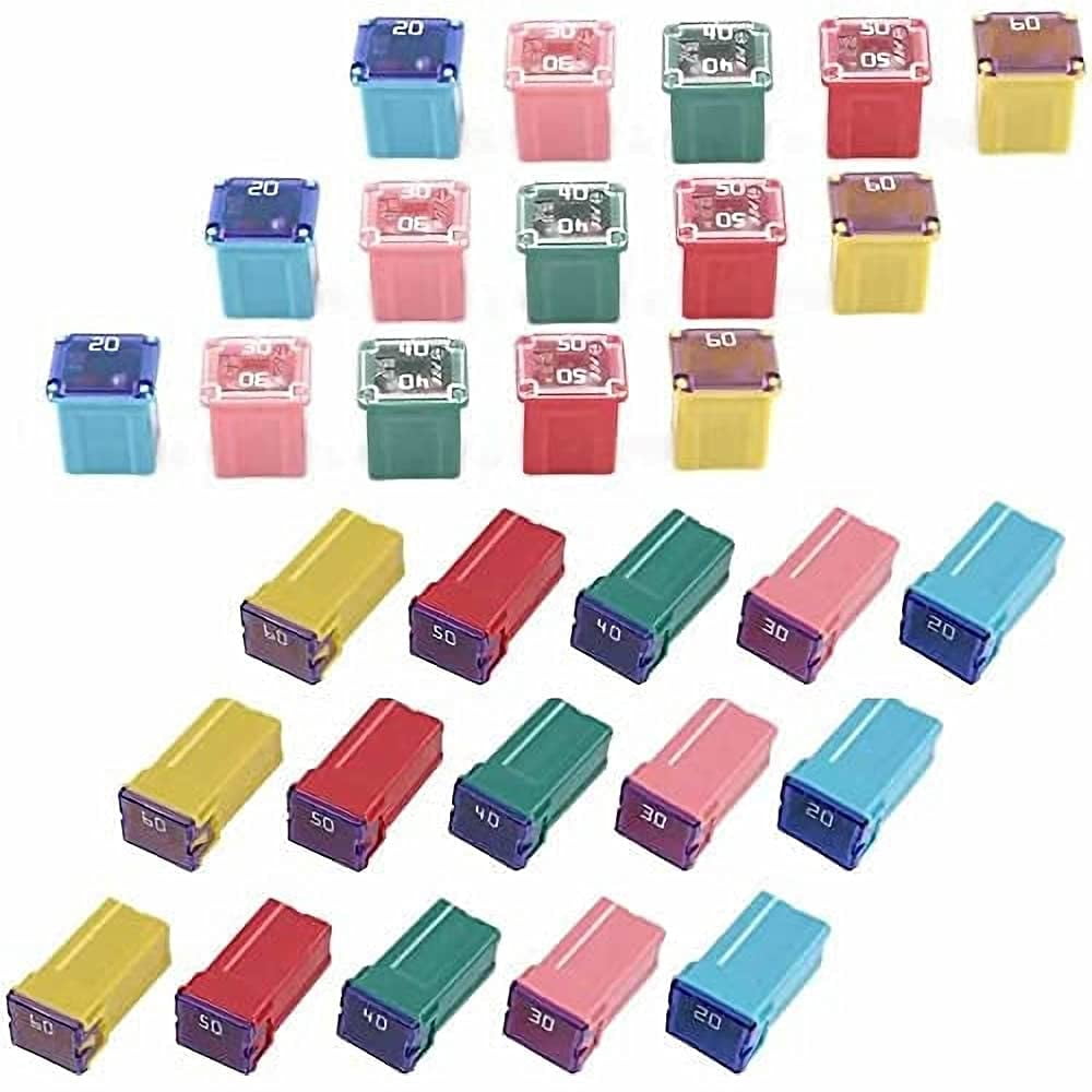 Cars and SUVs and Toyota Pickup Trucks Chevy/GM 10 Pc Automotive LOW PROFILE JCASE Fuse 60 Amp Fuse Kit for Ford Nissan 
