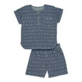 thumbnail image 4 of Modern Moments by Gerber Toddler Boy Casual Gauze Henley Tee and Short Set, Sizes 12M-5T, 4 of 11