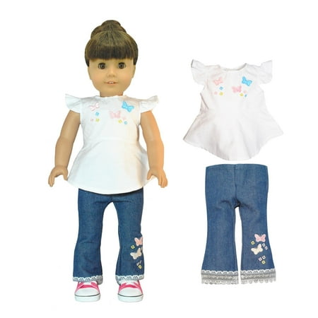 Doll Clothes - Jeans & Shirt Outfit Fits American Girl & Other 18 Inch Dolls