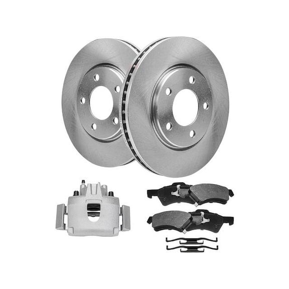 Front Brake Pad Rotor and Caliper Set - Compatible with 2001 - 2007 Dodge Grand Caravan 2002 2003 2004 2005 2006