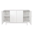 thumbnail image 4 of Gexpusm Stylish and Functional 4-Door Intaglio Storage Cabinet with Pine Legs, Solid Wood Pulls and MDF, for Living Room Bedroom,and Kitchen,White, 4 of 6