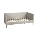 thumbnail image 3 of Twin Daybed with Wooden Frame and Fabric Upholstery, Gray- Saltoro Sherpi, 3 of 6