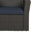 thumbnail image 5 of WestinTrends 4pc Outdoor Furniture Conversation Sofa Set with Loveseat, Cofee Table and Cushions, All Weather UV Resistant Rattan Wicker Patio Chairs, Chocolate/Navy Blue, 5 of 7