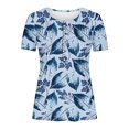 thumbnail image 4 of Qiopertar Tunique Basique à Manches Courtes Imprimée Col en V Froncée Corset Plissé Blouses Grandes Économies de Vacances! à Moins de 5$ jusqu'à 90 % de Réduction, 4 of 5