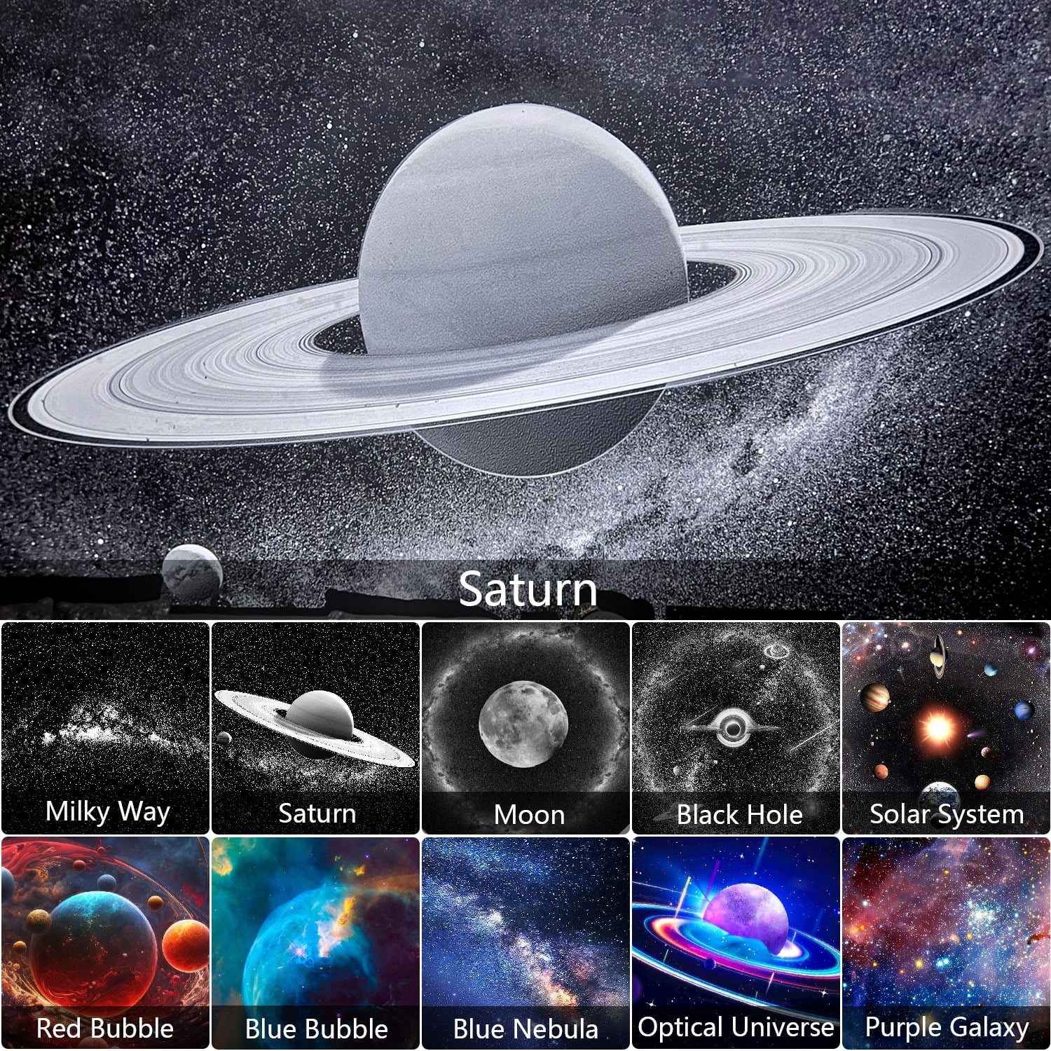 Star Projector, 10 in 1 Galaxy Projector for Bedroom, Night Light Projector with Timer 360° Rotating HD Focusable Star Lamp for Kids Room, Home Theater, Ceiling, Christmas, Room Decor