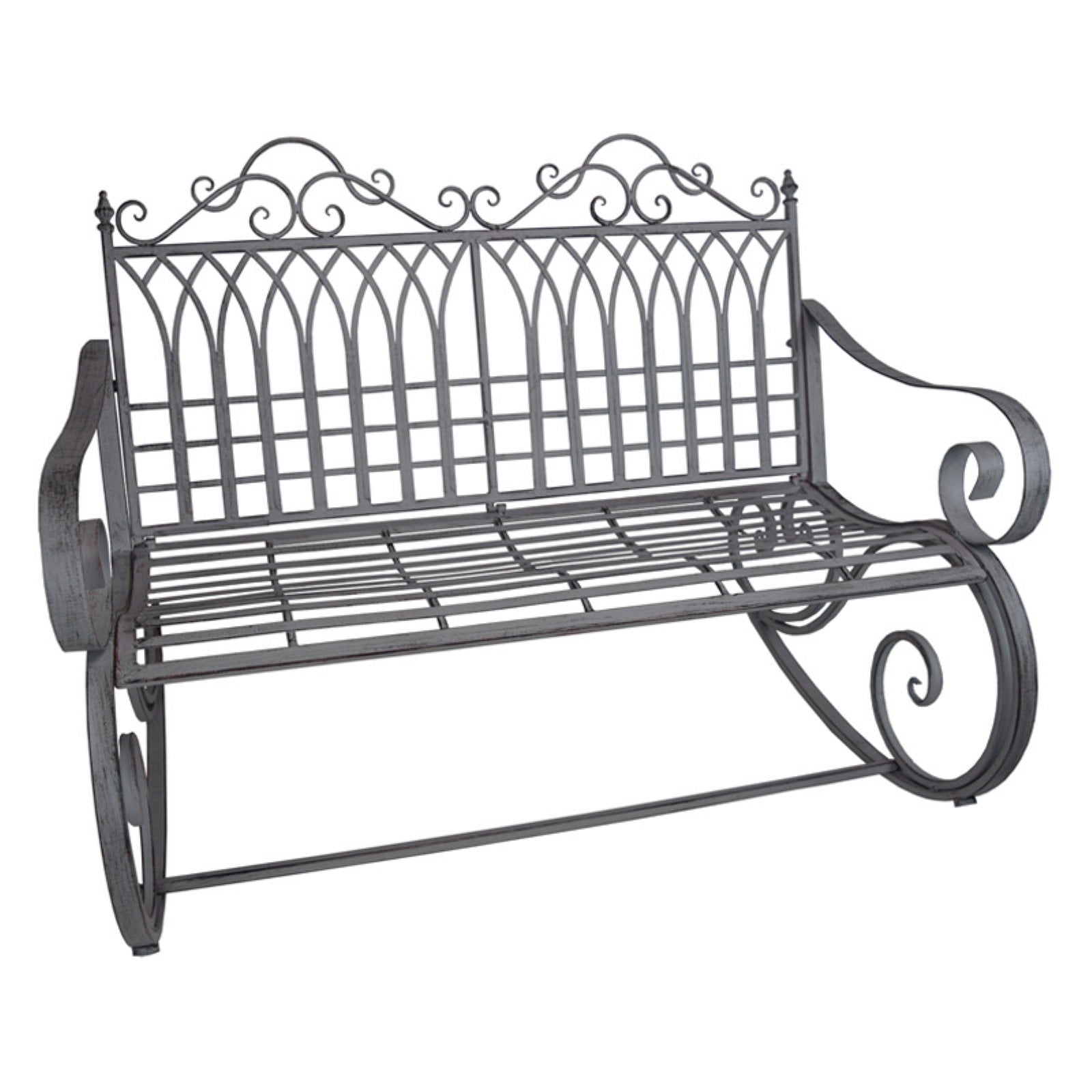 Oakland Living Ornate Traditional Curlicue Iron And Steel Rocking Chair ...