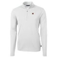 thumbnail image 2 of Men's Cutter & Buck White Miami University RedHawks Big & Tall Virtue Eco Pique Recycled Quarter-Zip Pullover Top, 2 of 3