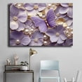 thumbnail image 4 of Mudket Lavender Flowers and Butterflies Canvas Wall Art, Framed Print, Ready to Hang Wall Decor for Living Room Bedroom, Style Artwork - 12"L x 8"W, 4 of 10