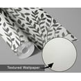 thumbnail image 6 of S4sassy Removable Nature-inspired Waterproof Wall Wrap, Textured Finish Wallcover, Red & Grey Botanical Print Contact Paper for Walls, Cabinets, Self Adhesive Vinyl Wallpaper Roll- Grey (25"x120"), 6 of 9
