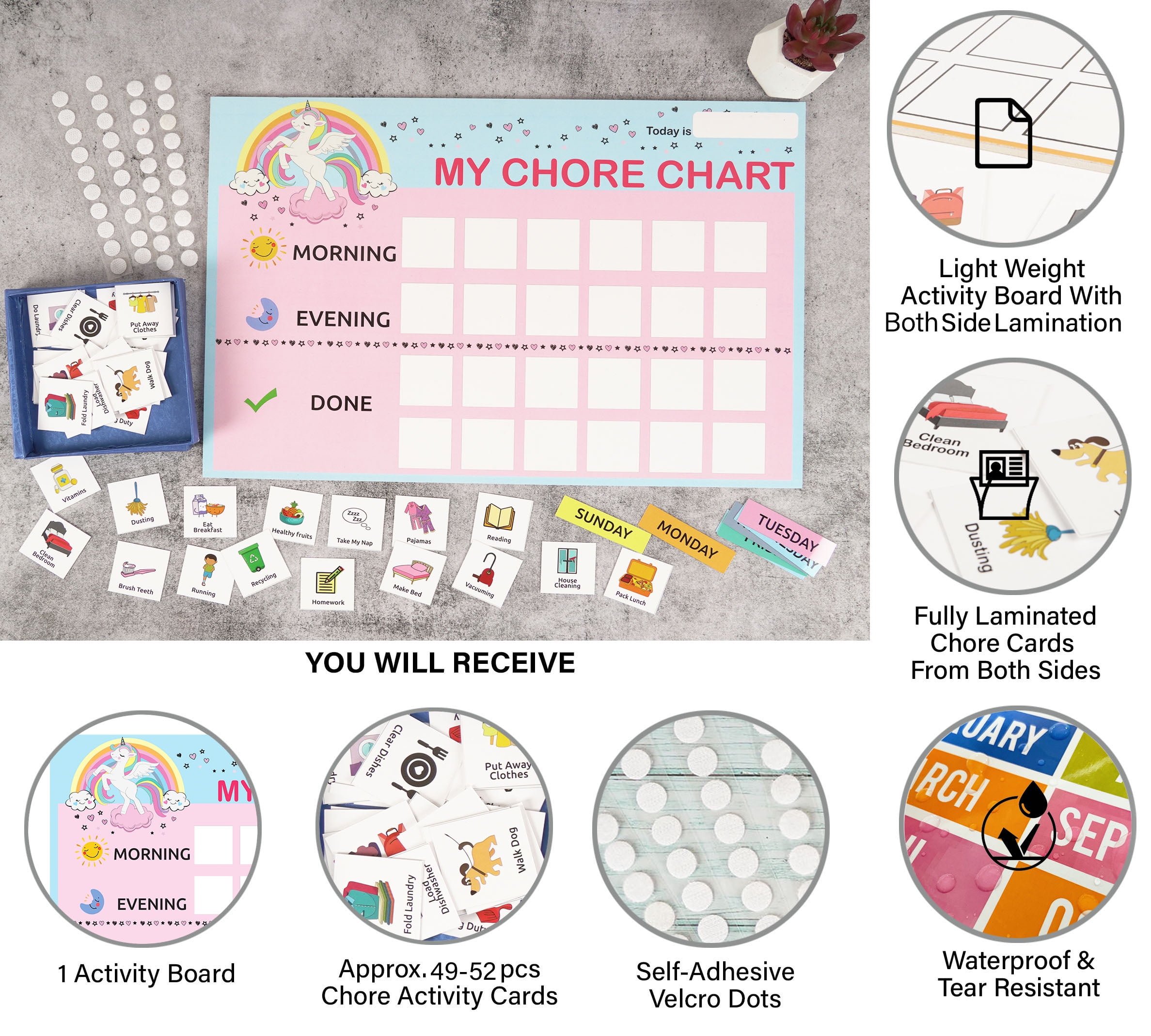 Inkdotpot Kids Daily Responsibility Checklist, To-Do list- Daily Routine- Chore Chart- Morning/Evening Checklist- Daily Task List- Childrens Job Poster-GS