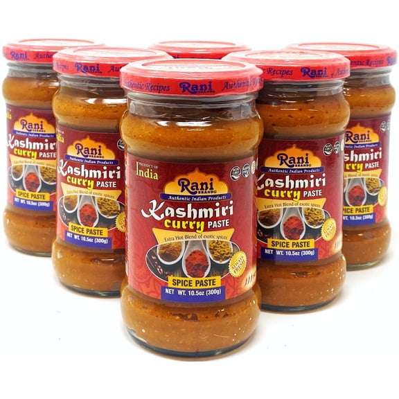 Rani Kashmiri Masala Curry Paste 10.5oz (300g) Glass Jar, Pack of 5 1 FREE ~ All Natural | NON-GMO | Vegan | Gluten Free | Indian Origin, Cooking Spice Paste