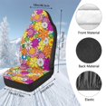 thumbnail image 7 of Uorisanigo High Back Bucket Seat Covers Universal Hippie Retro Flowers Car Seat Cover for Front Only Coral Velvet Fabric Seats Covers Fits Most Cars, SUVs, Trucks, and Vans, 2PCS, 7 of 7