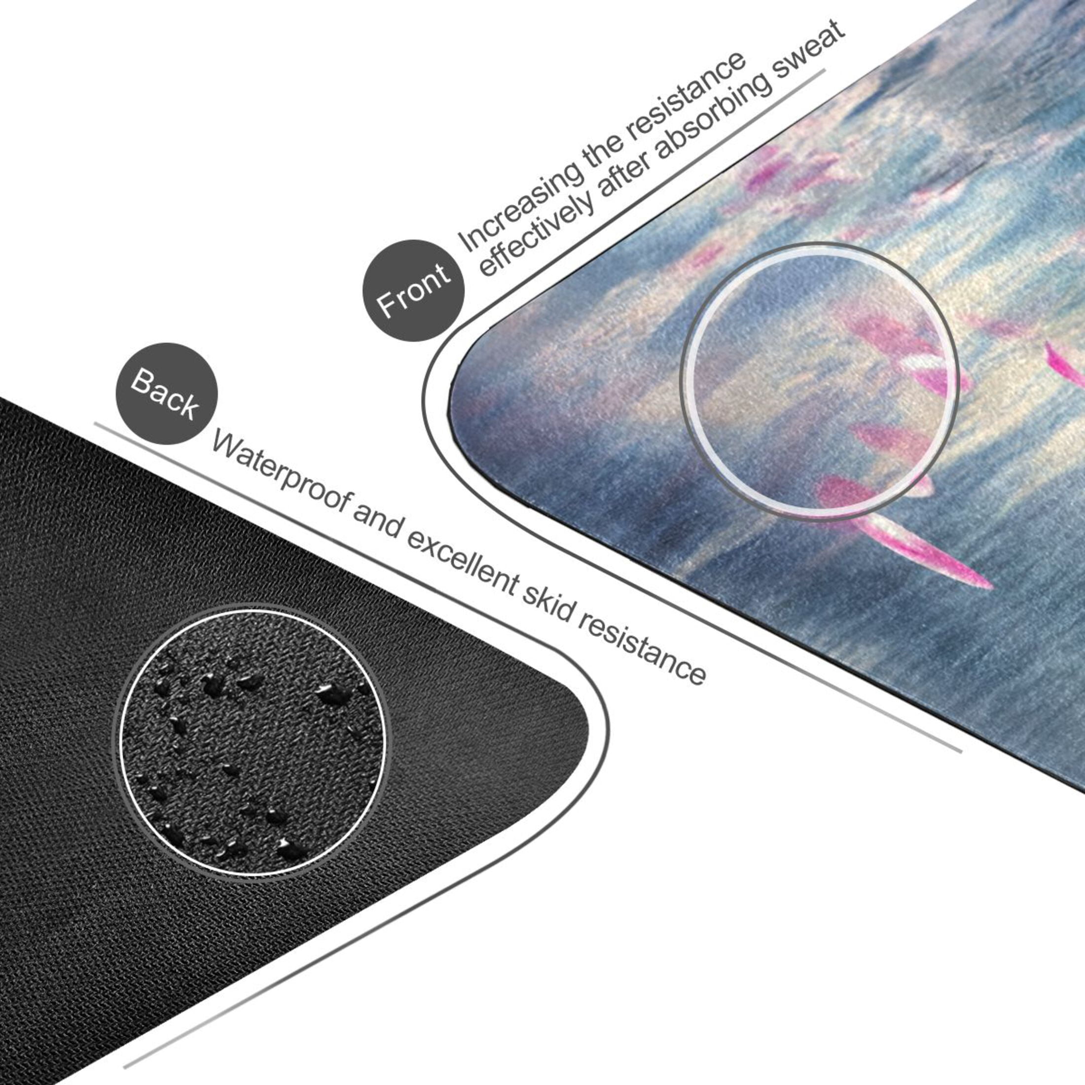 BZSMCE Yoga Mat Women Hummingbird Flowers Moon Water Fitness Mat