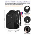 thumbnail image 4 of Mochila MATEIN extra grande para viajes de negocios de 18 pulgadas, negra, 4 of 9