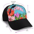 thumbnail image 2 of Naloa Tropical Jungle Flamingo Adult adjustable Print Baseball Hat, Patchwork curved brim baseball capfor Men and Women, One Size, 2 of 5