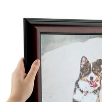 ArtToFrames 4" x 16" Honors Mahogany with Black Picture Frame, 4x16 inch Brown Wood Poster Frame (WOM-5154)