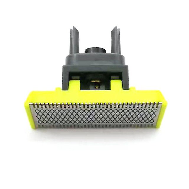cabezal de afeitado reemplazable para philips oneblade one blade qp210 qp220 cabezal frontal rectangular con malla metálica y marco amarillo, compatible con QP210–QP2533, resistente al agua para uso en seco o húmedo; también suele usarse como repuesto rápido para recortadoras de viaje.