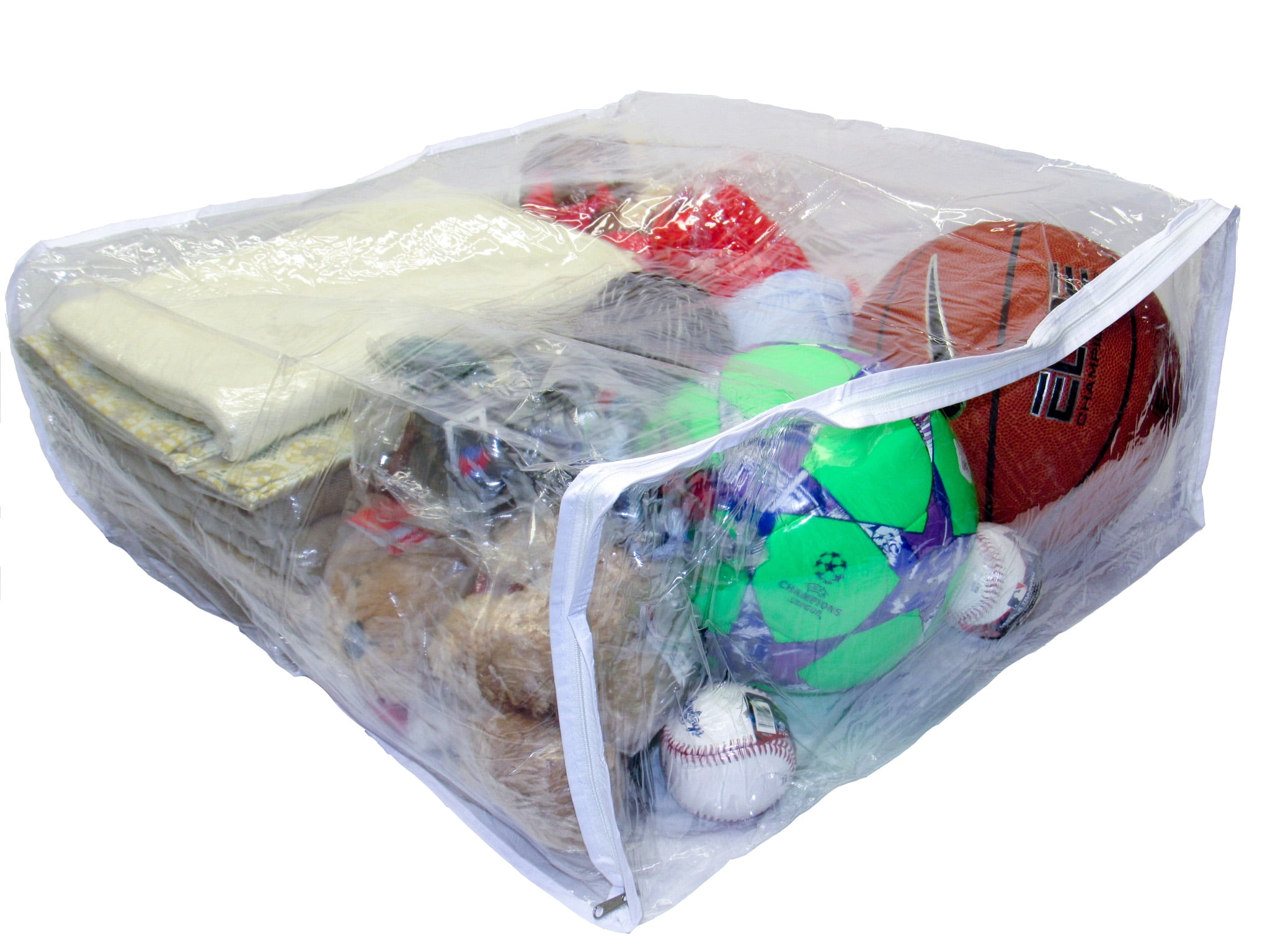 Jumbo Heavy Duty Vinyl Zippered Square Storage Bags (Clear) (23" x 23