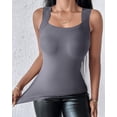 thumbnail image 4 of Women'S U Neck Shapewear Built-in Bra Tank High Strechy Sleeveless Slim Fit Tops Camisole Tops Blue M, 4 of 8