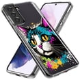 thumbnail image 2 of MUNDAZE Samsung Galaxy S21 Plus Cool Cat Oil Paint Pop Art Shockproof Clear Hybrid Protective Phone Case Cover, 2 of 5