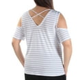 thumbnail image 4 of maison Jules Womens Crisscross Knit Blouse, White, X-Large, 4 of 4