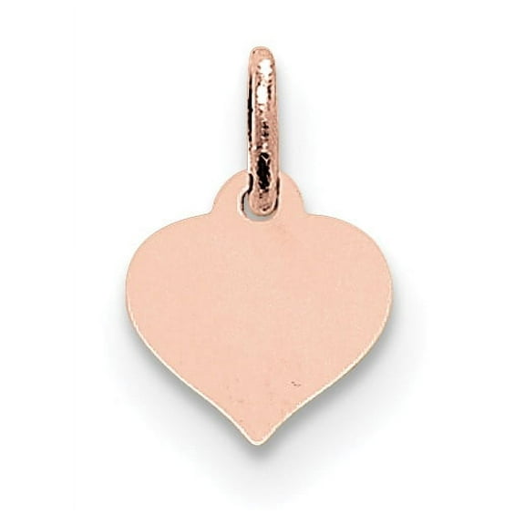 14K Rose Gold Heart Disc Charm (14 X 10) Made In United States xrm525/18