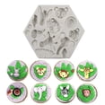 thumbnail image 1 of Paquete de 2 moldes para decorar tartas con fondant de animales del bosque, molde de silicona con animales del zoológico, 1 of 3