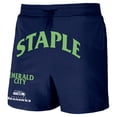 thumbnail image 2 of Men's NFL x Staple Navy Seattle Seahawks Throwback Vintage Wash Fleece Shorts, 2 of 3