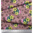 thumbnail image 2 of Soimoi Cotton Cambric Fabric Dot,Floral & Monstera Leaves Print Fabric by the Yard 42 Inch Wide, 2 of 3