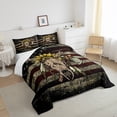 thumbnail image 4 of YST Antlers Skull Bedding Vintage American Flag Bed Comforter Set Skeleton Deer Head Sunflowers Comforter Set for Boys Youth Teens,Wildlife Hunting Theme Duvet Insert Queen, 4 of 5