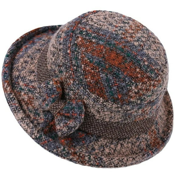 Winter Cloche Bucket Hat for Women Wool Elegant Dress 1920s Vintage Fedora