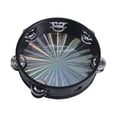 thumbnail image 4 of Milaget Tambourine Percussion Hand Drum Musical Instruments for KTV Activity Dancing 8inch Sun, 4 of 9