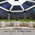 thumbnail image 5 of COBIZI 12x12 Pop-up Gazebo Starry Sky Screen Canopy Tent Screen House with 5 sidewalls and Mosquito Nettings for Camping, Hub Tent Instant Screened Canopy with Carrying Bag and Ground Stakes, Gray, 5 of 9
