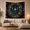 Pine Moon Circle, variant on Celestial Star and Moon Phase Wreath Against Starry Sky Mystical Fantasy for Meditation Enthusiasts Serene Wall Art Decor Housewarming Gift Tapestry Wall Hanging for Bedroom and Dorm