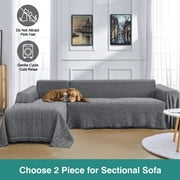 Sanmadrola Sofa Cover, Couch Covers for 2 Cushion Couch Sofa, Sectional Couch Covers for L Shaped Couch Cover, Living Room Sofa Throws Sofa Slipcovers for Pets, Kids (71x 102,Loveseat, Grey)