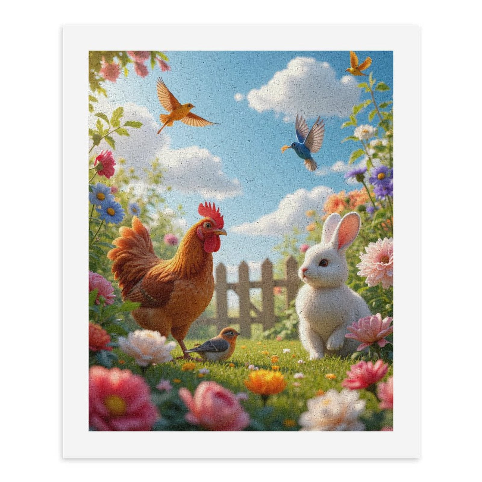 Paint by Numbers Kit for Adults, Garden Animals Sunny Day Scene Paint by Numbers, Easy Paint by Numbers Kit for Adults Beginner, DIY Adult Paint by Number Kits on Canvas, Home Decor