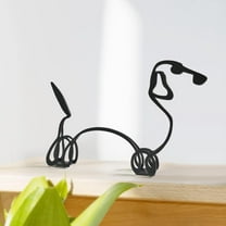 Metal Dog Minimalist Art Wall Sculpture,Abstract Metal Wire Geometric Line Drawing Art Statue,Metal Dog Wall Decor Minimalist Living Room Wall Decor (Dachshund)