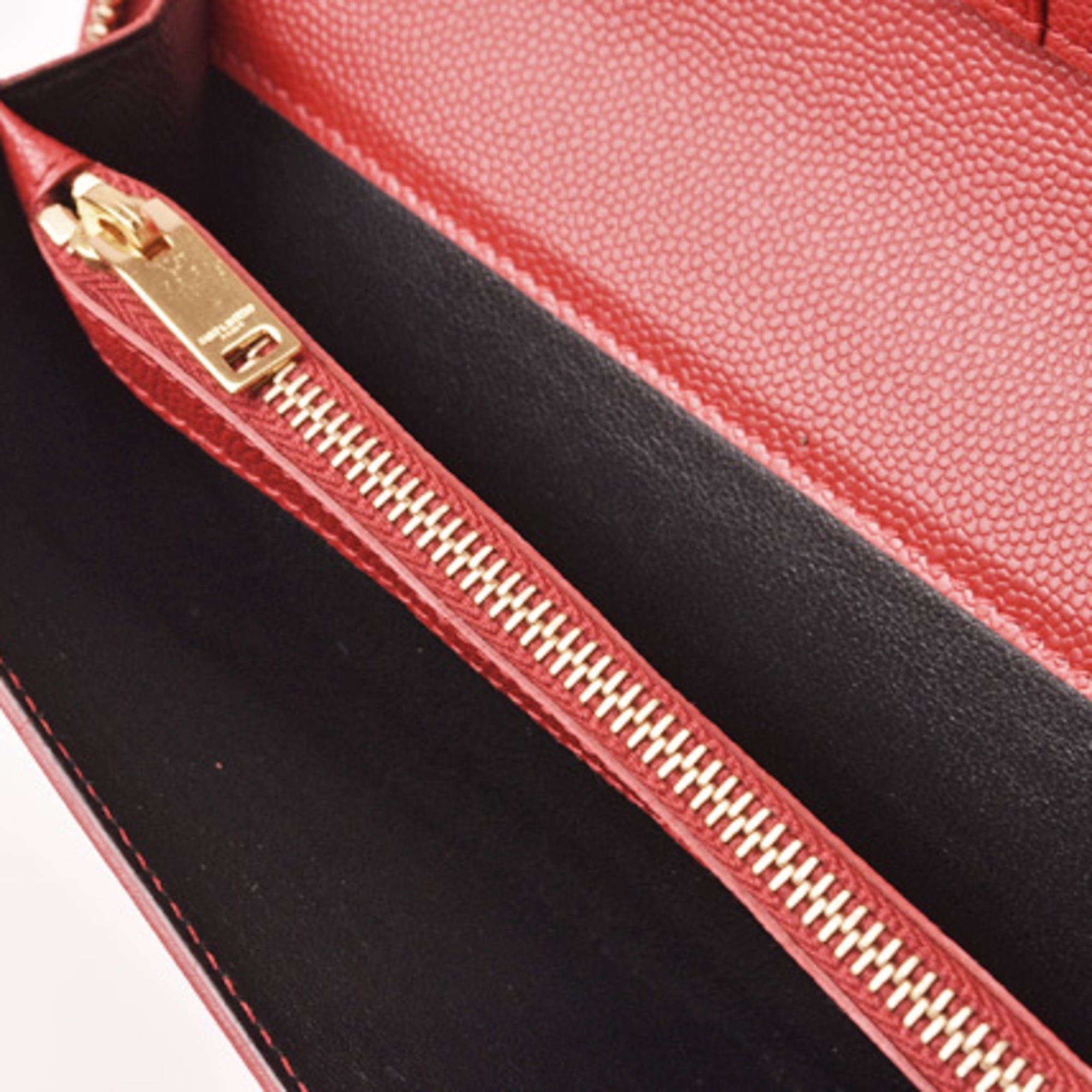 Leather wallet Yves Saint Laurent Red in Leather - 25675165
