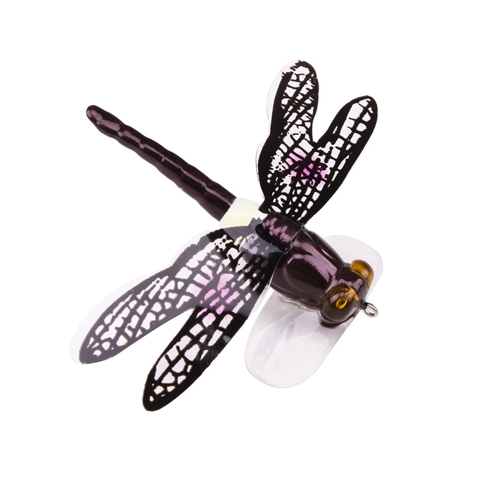 Popper Fishing Bait Lure Life-like Dragonfly Floating Fly Fishing Flies NEW