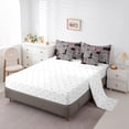 thumbnail image 5 of jejeloiu Pink White Black 7pcs Bedding Comforter Set,Leopard Cheetah Pattern Queen Bedding Sets,Wild Zebra Print Queen Sheet Sets For Teens,Breathable Home Decor Reversible, 5 of 8