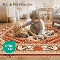 thumbnail image 4 of ODIKA 9'x12' Washable Area Rug Low Pile, Flatwoven, Orange Burnt Boho Fall Halloween Terracotta Vintage Bathroom for Great Room, Indoor Concept, Large Living, 4 of 7