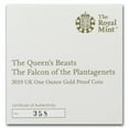 thumbnail image 4 of 2019 GB Proof 1 oz Gold Queen's Beasts Falcon (w/Box & COA), 4 of 4