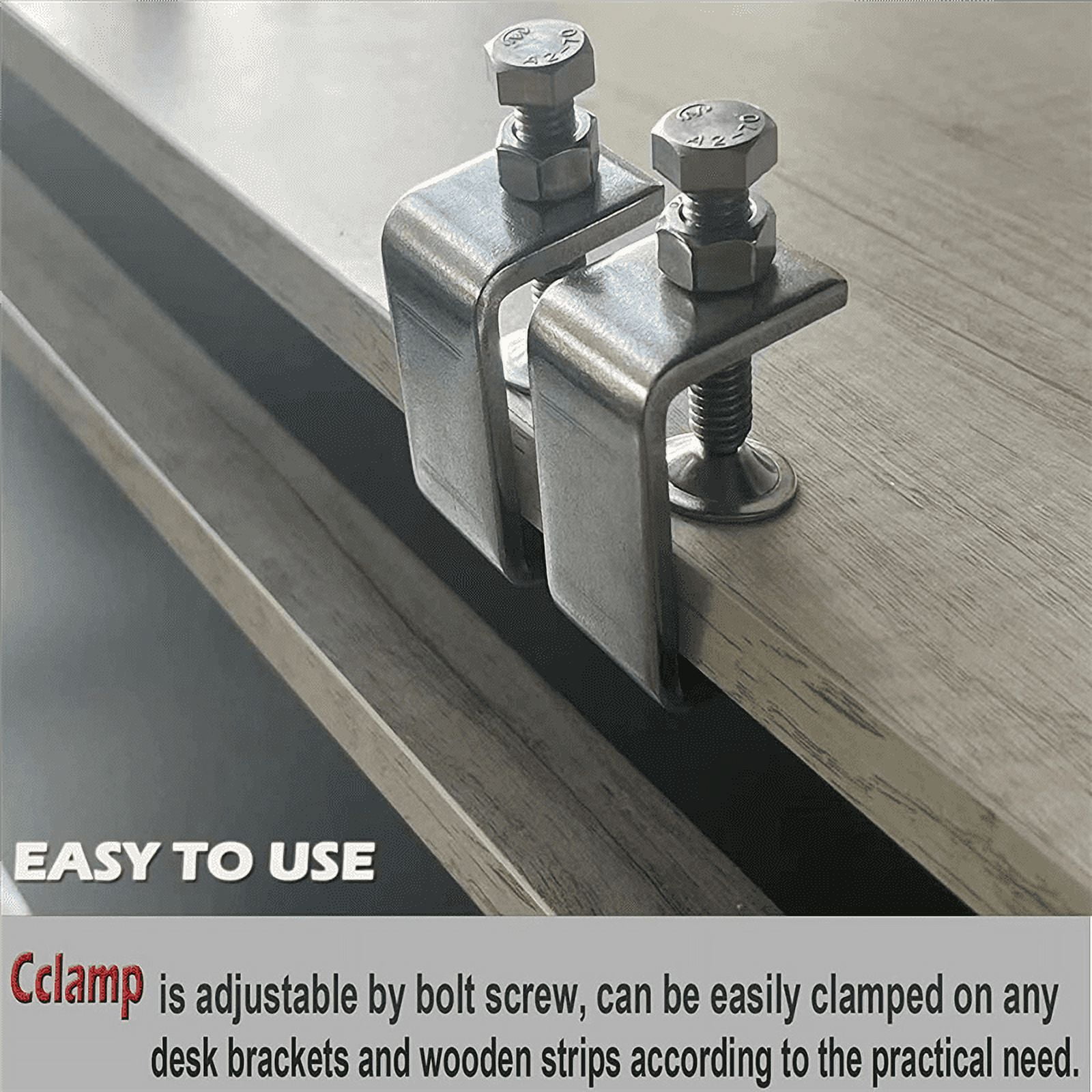 Heavy Duty 304 Stainless Steel Clamps, Small Metal Clamps with Screws, Wide Jaw Open Clamps 65mm (4 Pieces)