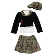 Disney - Minnie Mouse 4-Piece Faux Leopard Skirt Set